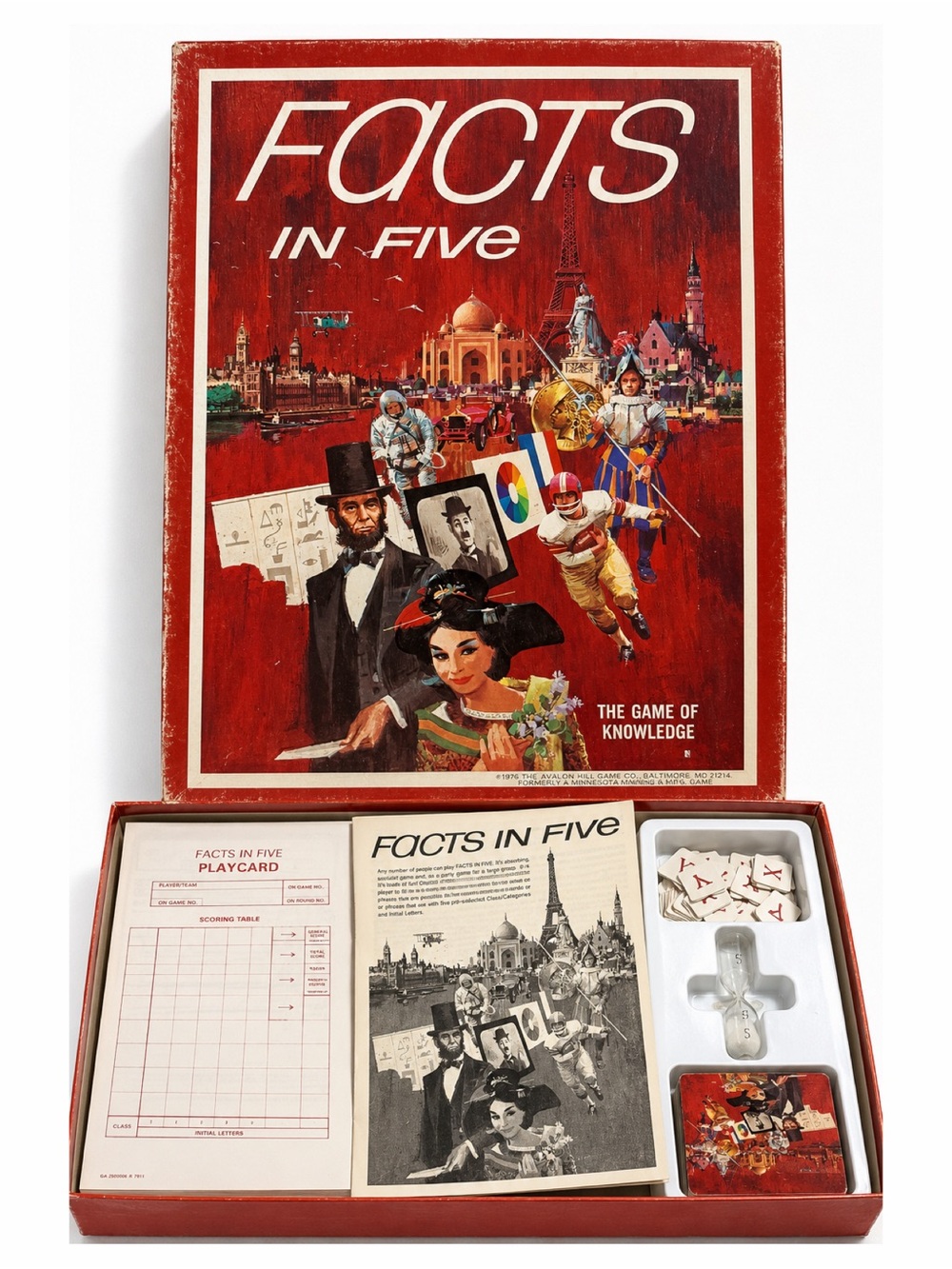Vintage 1976 Facts in Five Board Game Complete Avalon Hill Knowledge Trivia Game